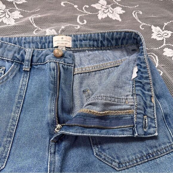 French Connection High Waisted Wide Leg Crop Jeans Sz 2 - Picture 6 of 13